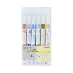 선스터 문구(Sun-Star Stationery) 포켓 몬스터 수성 펜 twiink 포켓피스 문구 시리즈 6개 세트 S4591852 [twiink]