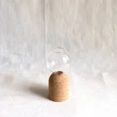 CORURU フラワーベース コルク ガラス 一輪挿し 花瓶 ナチュラル 北欧 シンプル おしゃれ オブジェ 置物 花びん 51243