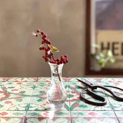 ミニ ガラスフラワーベース Sophia クリア ガラス 一輪挿し 花瓶 小さい フラワーベース おしゃれ アンティーク 風 インテリア 84206