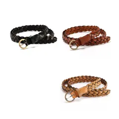 本革 メッシュ 編み込み ベルト フリーサイズ ウエスト マーク ブラック or ブラウン or キャメル 春 夏 秋 コーデ 大人可愛い シンプル 通気性 軽量 穴なし