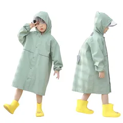 【新品】 レインコート キッズ カッパ 子供 ランドセル 男の子 女の子 こども用レインコート レインポンチョ 子供 雨具 雨合羽 軽量 防水 速乾 夜間反射 ツバ 収納袋付き 薄型 レイングッズ 梅雨 豪雨 自転車 通園 通学 キャンプ アウトドア グリ 1