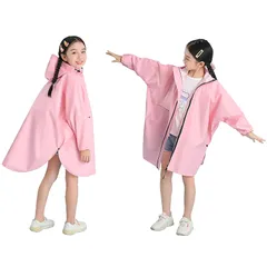 【新品】 レインコート ランドセル 男の子 女の子 キッズレインウェア ポンチョ 雨具 子供雨合羽 防水カッパ 超軽量 通気速乾 薄型 ポケット 収納袋付き レイングッズ 梅雨対策 自転車 通園 通学 アウトドア ピンク Mサイズ 1