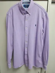 ポロ ラルフローレン フェザーウェイト メッシュシャツ パープル