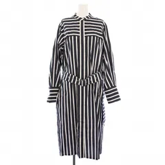 シクラス CYCLAS シャツワンピース ロング 長袖 バンドカラー ストライプ 36 紺 白 1-07-01-0007 /KH