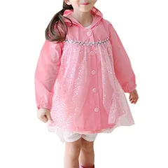 【新品】 [sweet mimi store] レインコート女の子 レインポンチョ プリンセス キッズ用 レイン ウェア 雨具 登園 保育園 幼稚園 自転車 雨の日 具 登園 保育園 幼稚園 自転車 雨の日 プリンセス (100cm, ピンク) 0