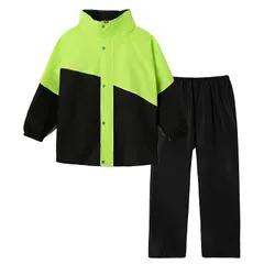 【新品】 [Volunboy] レインコート キッズ 上下 男の子 女の子 ランドセル対応 修学旅行 林間学校 子供 カッパ レインスーツ レインウェア セパレート ジュニア 小学生 中学生 おしゃれ 収納バッグ付き 120-160cm (グリーン,150 1