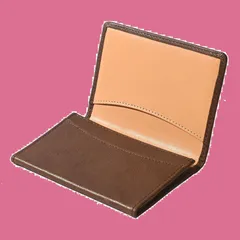 定番 名刺入れ ギフト 袋入り 本革 ツートンカラー [GLOXXON] 大容量 薄型 ビジネスカード 名刺ケース レザー メンズ レディ―ズ (ブラウン)