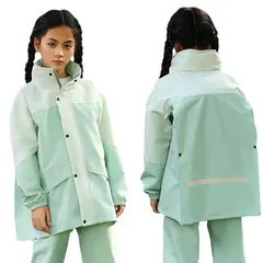 【新品】 [Ymgot] キッズ レインコート 上下セット ランドセル 男の子 女の子 レインスーツ ジュニア レインウェア 梅雨対策 子供用 合羽 雨具 男女兼用 (ライトグリーン, 4XL)