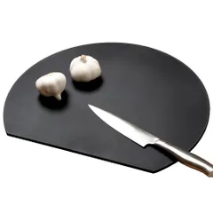 新品 アイメディア(Aimedia) まな板 食洗機対応 丸いまな板 耐熱エラストマー 約30×26cm ブラック 小 1009855のサムネイル