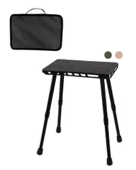 折りたたみチェア 2WAY設計 椅子とミニテーブル両用 耐荷重100kg 高さ調整 軽量1.3kg 収納袋付き キャンプ 花見 (ブラック｜高さ調節可（2WAY収納）)ts 663b5617