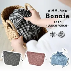 ランチバッグ ランチ巾着 保冷 マチ 広い 保温 保冷バッグ  タータンチェック Bonnie 保温保冷 ブルー ブラック レッド  クーラーバッグ バッグインバッグ ポーチ エコバッグ カバン バック 新生活 プレゼント アルミシート 簡易保冷