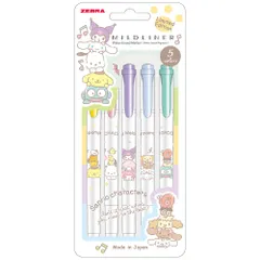 新品 ゼブラ サンリオ 蛍光ペン マイルドライナー タテノリ 5色セット WKT7-SV-5C
