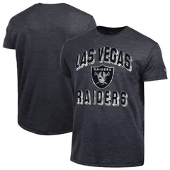 【送料無料】 チャンピオン レディース Tシャツ トップス Mens Champion Heather Black Las Vegas Raiders Ultimate TriBlend TShirt Lvr Charco