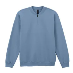 【送料無料】 ギルダン レディース ニット・セーター アウター Gildan Unisex Adult Softstyle Midweight Quarter Zip Sweatshirt Stone Blue