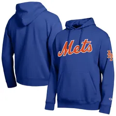 チャンピオン レディース トップス Tシャツ 刺繍 パーカー Mens Champion Royal New York Mets All Star Embroidered Wordmark Hoodie Met Blue ブルー
