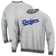 チャンピオン レディース トップス Tシャツ スウェット Mens Champion Heather Gray Los Angeles Dodgers Reverse Weave Sweatshirt Lad Grey グレー
