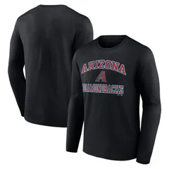 【送料無料】 アンブランデッド レディース Tシャツ トップス Mens Logo Athletic Black Arizona Diamondbacks Heart Soul Long Sleeve TShirt Dbk Black
