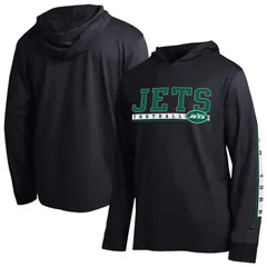 チャンピオン レディース トップス Tシャツ パーカー Mens Champion Black New York Jets All Star Hoodie TShirt Jet Black ブラック