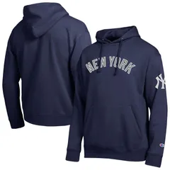 チャンピオン レディース トップス Tシャツ 刺繍 パーカー Mens Championavy New York Yankees All Star Embroidered Wordmark Hoodie Ynk Navy ネイビー