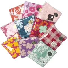 【新品】 [on the clover] ふわふわ タオルハンカチ 10枚セット女性 色柄 アソート ラッピング 付 紳士 営業 挨拶回り スーツ 会社員 プチギフト 個包装 退職 お礼 お返し 粗品 タオル ハンカチ 約25×25ｃｍ タオルの萩原 th 0