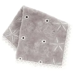 【新品】 【ポール＆ジョー アクセソワ】 レースタオルハンカチ 花柄 (グレー) 婦人 レディース タオル ハンドタオル 約25cm 107112-0003-02 1