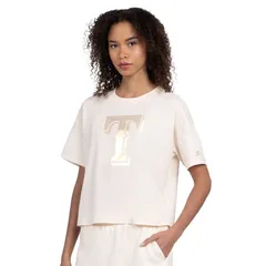 【送料無料】 スターター レディース Tシャツ トップス Womens Starter Cream Texas Rangers Pastels Boxy Cropped TShirt Rgr Beige