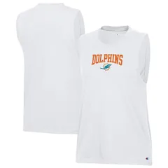 チャンピオン レディース トップス Tシャツ Womens Champion White Miami Dolphins Muscle Tank Top Dol White ホワイト