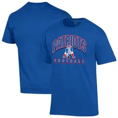 【送料無料】 チャンピオン レディース Tシャツ トップス Mens Champion Royal New England Patriots Jersey TShirt Pat Blue