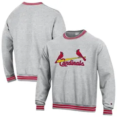チャンピオン レディース トップス Tシャツ スウェット Mens Champion Heather Gray St Louis Cardinals Reverse Weave Sweatshirt Crd Grey グレー