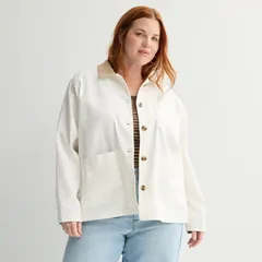 ソノマ レディース アウター ジャケット・ブルゾン プラスサイズ Plusize Sonoma Goods For Life Field Jacket Ivory Silk アイボリー