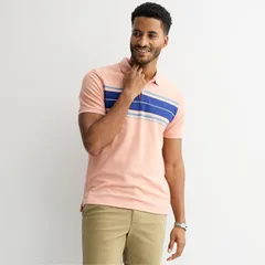 【送料無料】 ソノマ レディース Tシャツ トップス Mens Sonoma Goods For Life Fashion Pique Polo Coral Chest Stripe