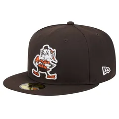 ニューエラ レディース アクセサリー 帽子 Mens New Era Brown Cleveland Browns Throwback Main 59FIFTY Fitted Hat Brn Brown ブラウン