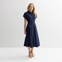 美品✨ラルフローレン リネン100%ワンピース ネイビー 内田有紀さん