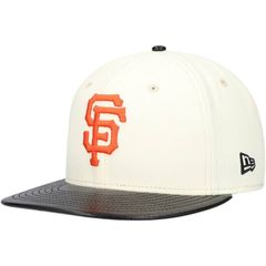 뉴엘라 여성 액세서리 모자 가죽 Mens New Era Cream San Francisco Giants Game Night Leather Visor 59FIFTY F