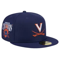 ニューエラ レディース アクセサリー 帽子 Mens New Era Navy Virginia Cavaliers Throwback 59FIFTY Fitted Hat Uva Navy ネイビー