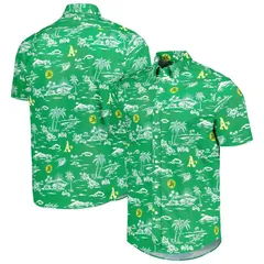 レインスプーナー レディース トップス Tシャツ ダウン Mens Reyn Spooner Green Oakland Athletics Kekai ButtonDown Shirt Oas Grのサムネイル