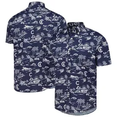 レインスプーナー レディース トップス Tシャツ ダウン Mens Reyn Spooner Navy Chicago Cubs Kekai ButtonDown Shirt Cub Navy ネイビのサムネイル