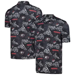 レインスプーナー レディース トップス Tシャツ ポロシャツ Mens Reyn Spooner Black Georgia Bulldogs Performance Polo Uga Black ブのサムネイル