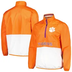 カール バンクス レディース アウター ジャケット・ブルゾン Mens GIII Sports by Carl Banks Orange Clemson Tigers CornermanHalfZip Top Clm Orange オレンジ