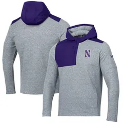 アンダーアーマー レディース アウター ジャケット・ブルゾン フリース パーカー Mens Under Armour Gray Northwestern Wildcatsurvivor Fleece Hoodie QuarterZip Jacket Nwt G
