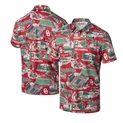 レインスプーナー レディース トップス Tシャツ ポロシャツ Mens Reyn Spooner Crimson Oklahoma Soonerscenic Polokl Red レッドのサムネイル