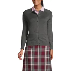【送料無料】 ランズエンド レディース ニット・セーター アウター Womens Lands End Cotton Modal Cardigan Sweater Coal Heather
