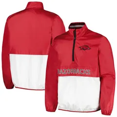 GIII レディース アウター ジャケット・ブルゾン Mens GIII Sports by Carl Banks Cardinal Arkansas Razorbacks CornermanHalfZip Top Ark Red レッド