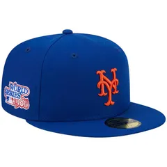 ニューエラ レディース アクセサリー 帽子 Mens New Era Royal New York Mets 1986 World Series Team Color 59FIFTY Fitted Hat Met Blue ブルー