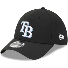 ニューエラ レディース アクセサリー 帽子 ロゴ Mens New Era Black Tampa Bay Rays Logo 39THIRTY Flex Hat Ray Black ブラック