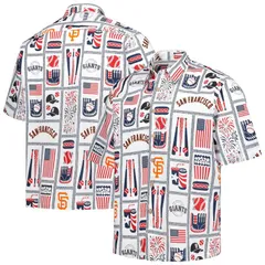 レインスプーナー レディース トップス Tシャツ Mens Reyn Spooner White San Francisco Giants Americana ButtonUp Shirt Gnt Wのサムネイル