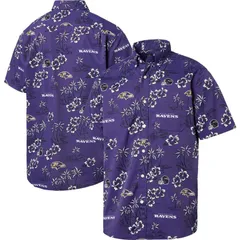 レインスプーナー レディース トップス Tシャツ Mens Reyn Spooner Purple Baltimore Ravens Kekai ButtonUp Shirt Rav Purple パのサムネイル
