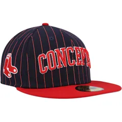 ニューエラ レディース アクセサリー 帽子 Mens New Era Navy Boston Red Sox Concepts Pinstripe 59FIFTY Fitted Hat Rsx Navy ネイビー