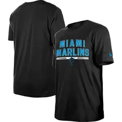 ニューエラ レディース トップス Tシャツ Mens New Era Black Miami Marlins Batting Practice TShirt Mrl Multi マルチカラー