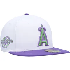 ニューエラ レディース アクセサリー 帽子 Mens New Era White Los Angeles Angels 2002 World Serieside Patch 59FIFTY Fitted Hat Ang Multi マルチカラー